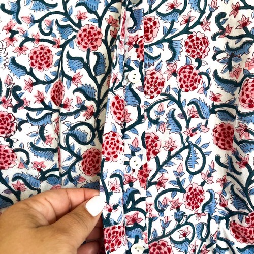 India Amory Julia Floral Maxi Shirt Dress Size 2 Cottage Boho Romantic Prairie - Picture 6 of 9