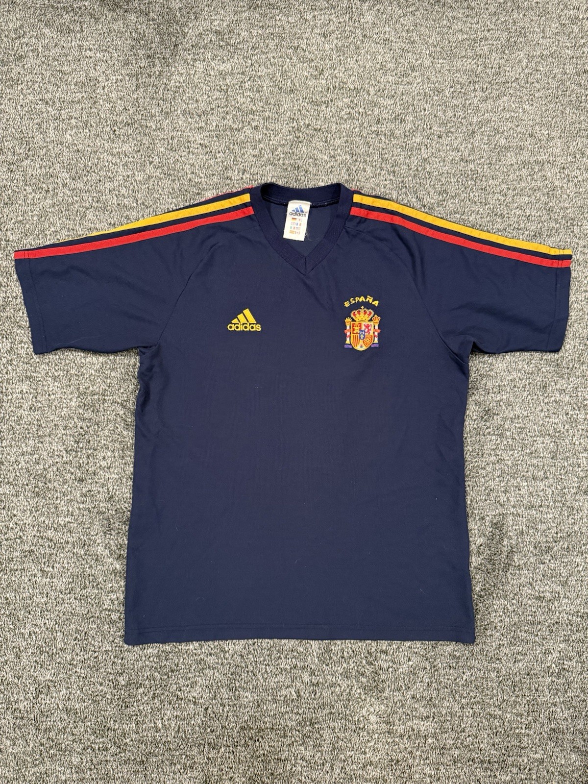 VTG Adidas Spain 2003-2004 Away National Soccer Jersey Blue Men's Size Large
