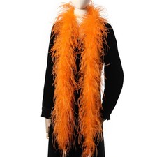 Orange Ostrich Feather Boa, 2 Yards, 3 Ply, Long, Party, Costume, DIY