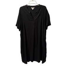 Time & Tru Womens Black V-Neck Dress Sz XXL 100% Rayon women dress