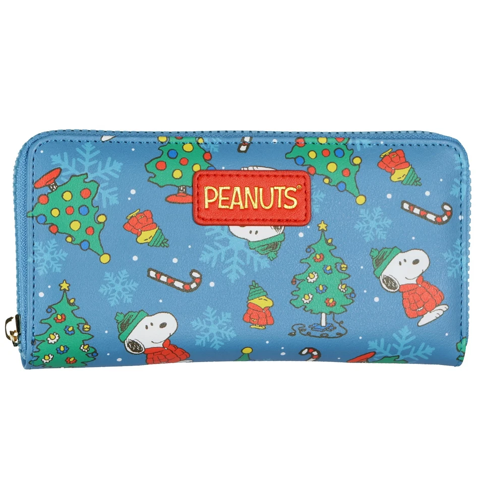 Peanuts Zip Around Wallet Snoopy and Woodstock Holiday Faux Leather Clutch - Image 2 of 3