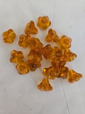 Berger glass flower bead golden 5 to 2 inches nos 20 in lot
