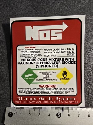 1 x NOS Aufkleber   75 x 90 mm   Sticker   Lachgas   JDM   Tuning   OEM