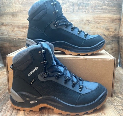 LOWA Renegade GTX Mid WS Women's Gore-Tex Hiking Boots Navy/Ice Blue NEW - 7.5
