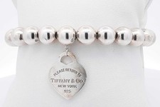 Tiffany  Co. 925 Return To Tiffany Heart Tag Bead Bracelet 14g 7 Inch Eb925rxsa