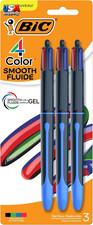 4 Color Smooth Retractable Ballpoint Pen, 1.0 Mm Point for Smooth Ink Flow, 3-Co