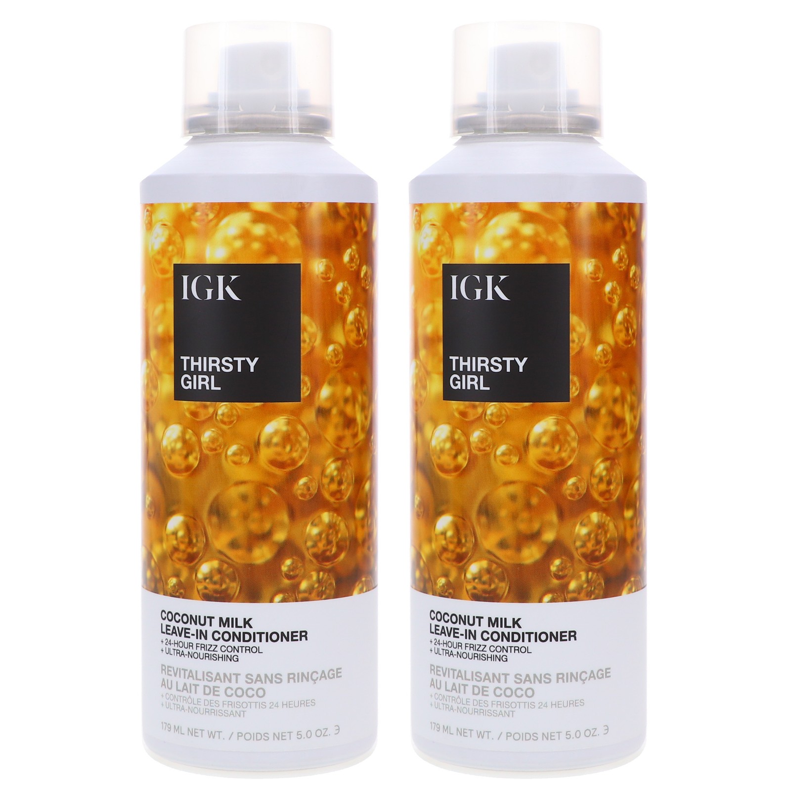 IGK Thirsty Girl Coconut Milk Leave-In Conditioner 5 oz 2 Pack
