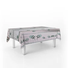 Rectangular tablecloth with Romagna print 140x240 cm green and beige