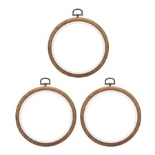 Embroidery Hoops, 3Pieces Imitated Wood Circle Frame Cross Stitch Hoop 5inch
