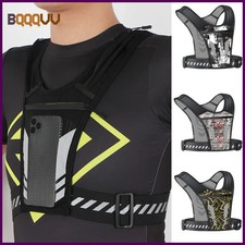 Reflective Running Vest with Phone Holder  Key Pocket  Adjustable Strap