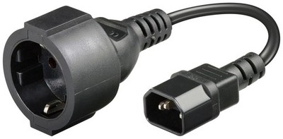 USV Adapter Kabel Schuko Buchse C14 Kaltgeräte Stecker CEE7/3 Schutzkontakt 0,2m