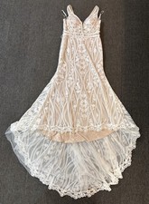 Calla Blanche Wedding Dress 120224 Size 22 Mermaid Lace Gown  Sleeves  Bag