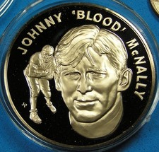 Johnny Blood McNally Halfback, Football Bronze Medal, Franklin Mint, 38 mm