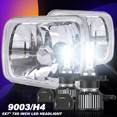 7X6 '' 5X7'' Inch Halo Projector LED Headlights H4 For Peterbilt 365 367 2008-2017