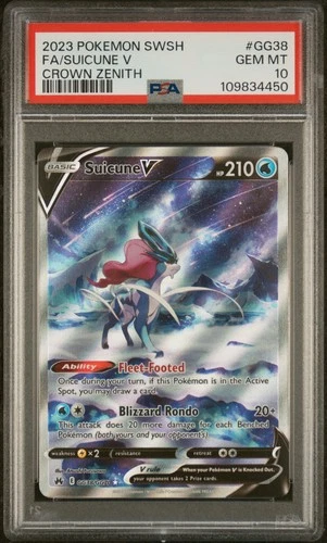 Pokemon Crown Zenith Suicune V GG38 PSA 10