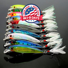 10 señuelos de pesca Minnow Señuelos de pesca de agua salada y dulce Camarones
