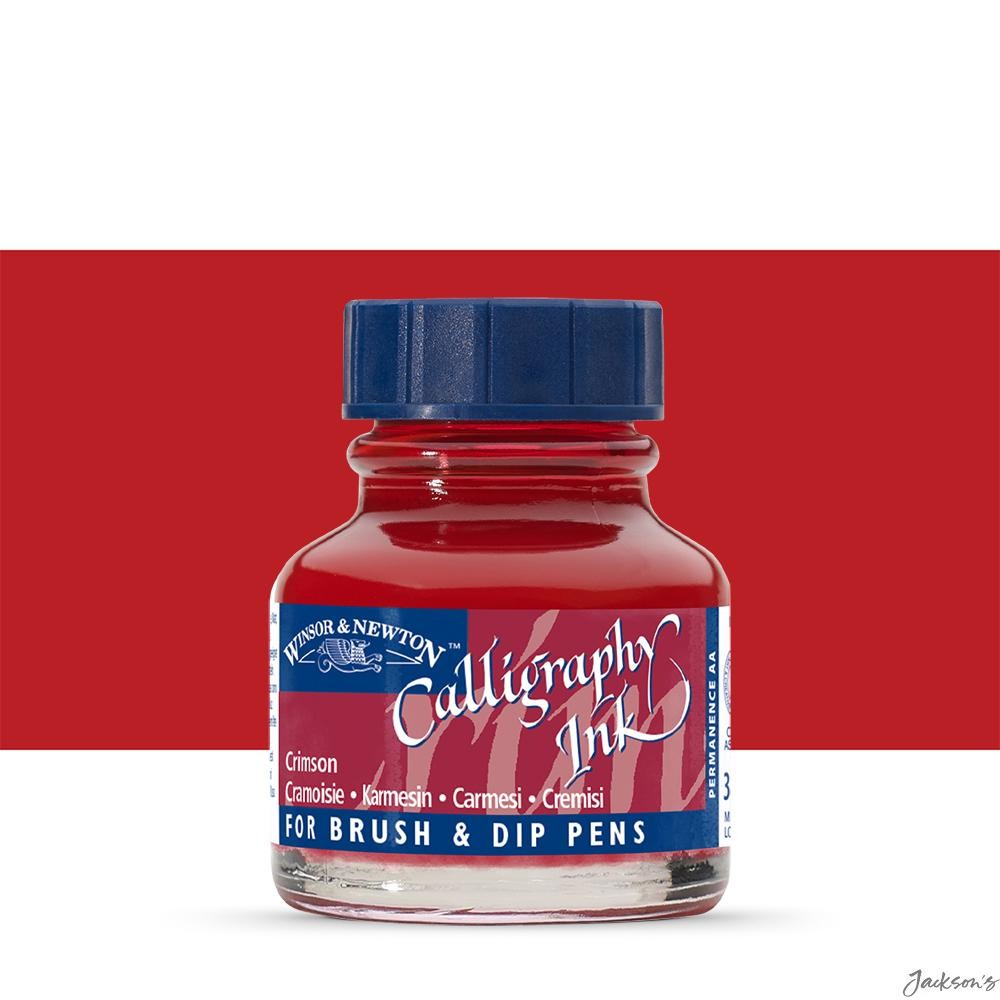 Winsor & Newton Calligraphy Ink 30ml Crimson For Dip Pen Fountain Pen Brush