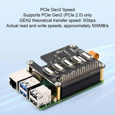 PCIe To 4 Ch PCIe FFC Adapter Board Fit For RasPi 5 PCIe Gen2 Expansion Module