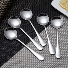 Premium Stainless Steel Soup Spoons Set of 6 Perfect for Soups & Hotpots