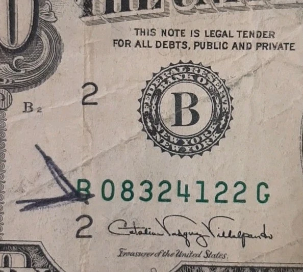 1990 ALEXANDER HAMILTON TEN DOLLAR BILL $10 08324122 - Image 2 of 4