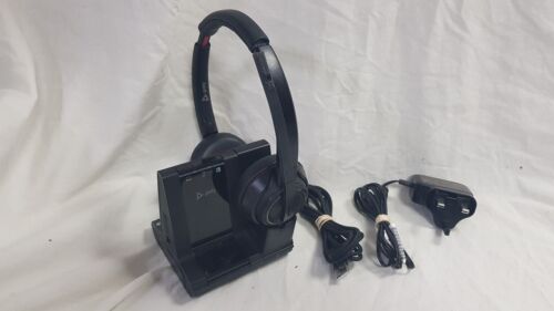 Auriculares estéreo inalámbricos Poly Polycom Savi 8200 DECT con base, fuente de alimentación, USB