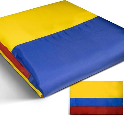 Anley EverStrong 3x5 Ft Embroidered Colombia Flag - Colombian Banner Flags