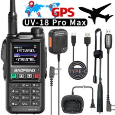 BaoFeng UV-18 Pro Max GPS Rechargerable Walkie Talkie Air Band FM NOAA Ham Radio