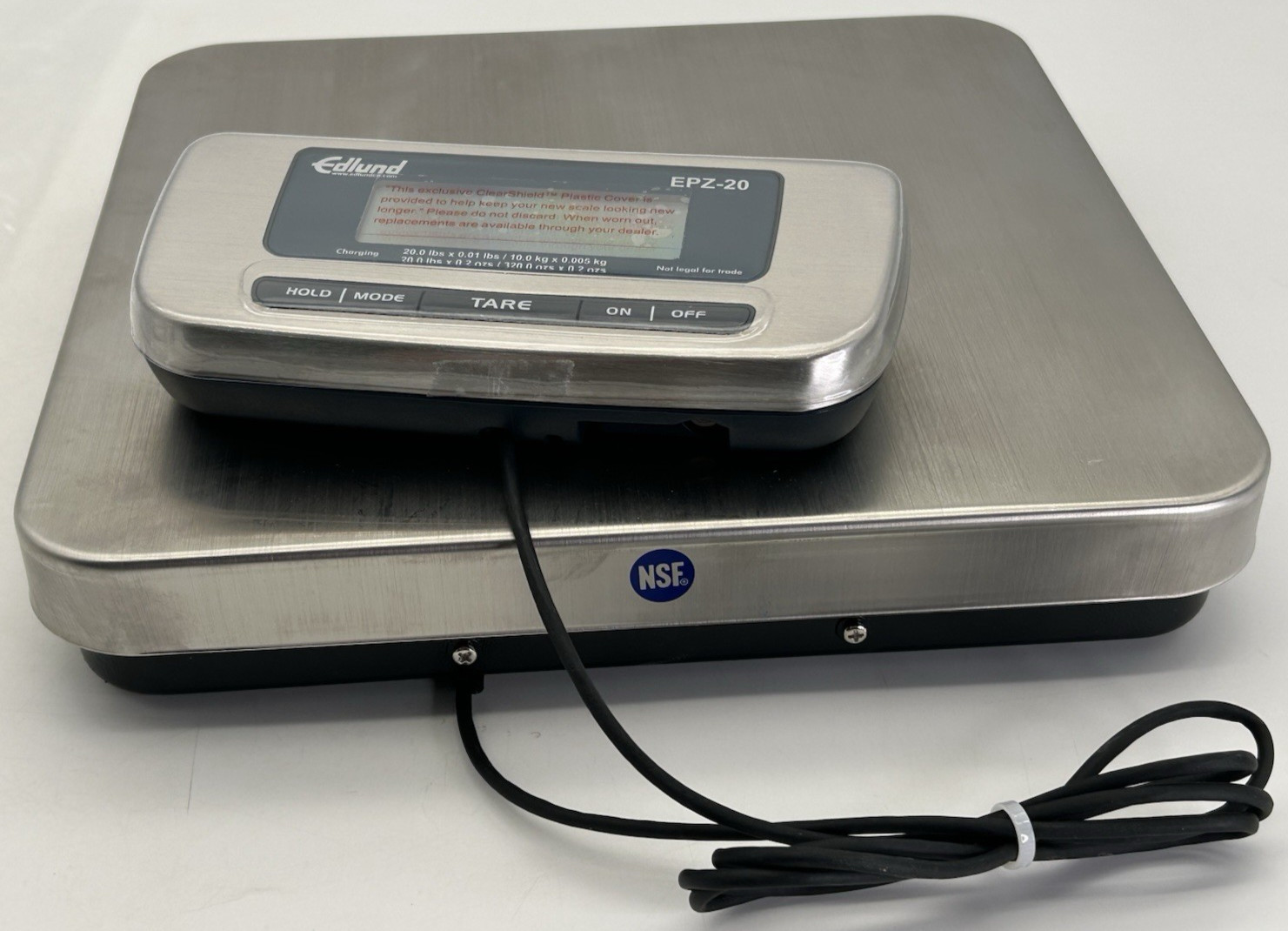 NEW Edlund EPZ-20 20 lb Digital Pizza Scale 12-1/4" x 12-1/2" Stainless Steel