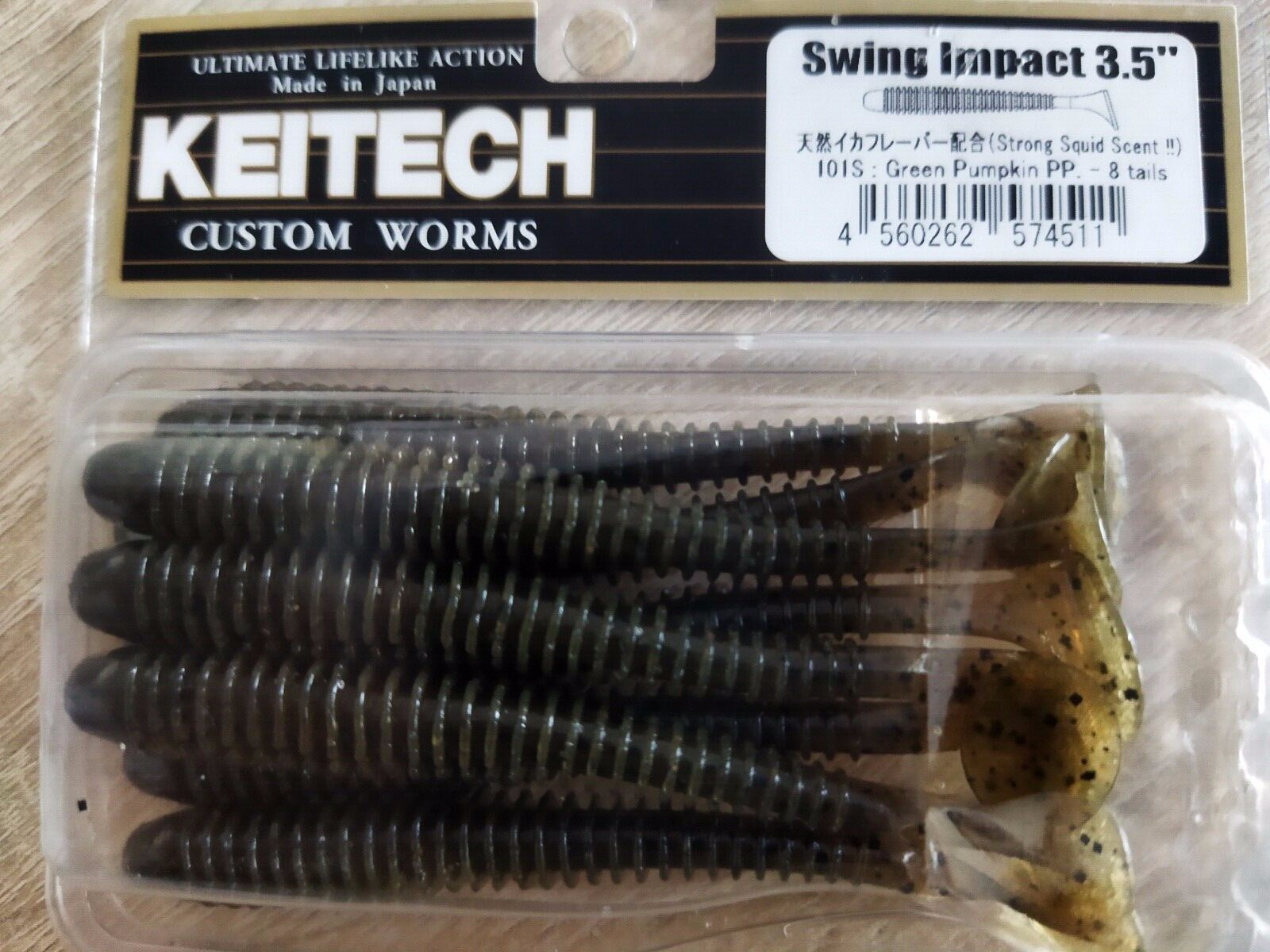 KEITECH Lures Swing Impact 3.5" 8 pcs JAPAN Strong scented Drop Shot