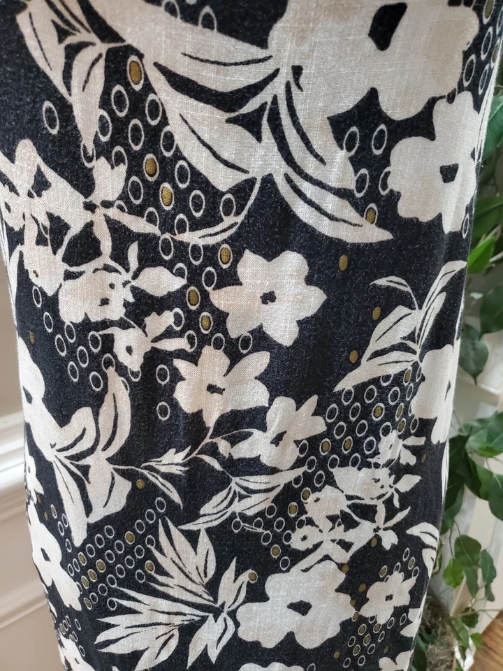 Vestido para mujer New Directions floral rayón cuello redondo sin mangas hasta la rodilla XL Foto 3 de 4