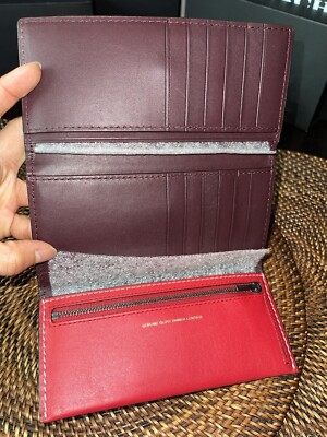 COACH 1941 Slim Trifold Wallet Glovetanned Leather 1941 RED NWT