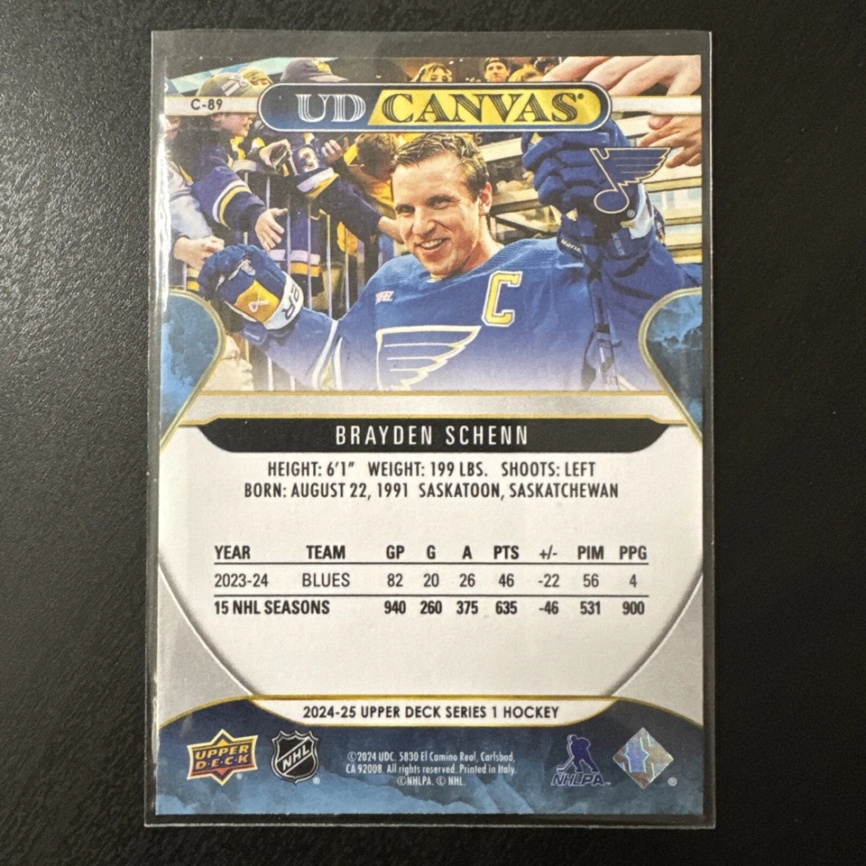 2024-25 Upper Deck Series 1 Brayden Schenn #C-89 UD Canvas - Image 2 of 2