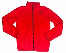North Face Red Fleece Full Zip Lightweight Jacket Liner Boys Youth XL 18-20