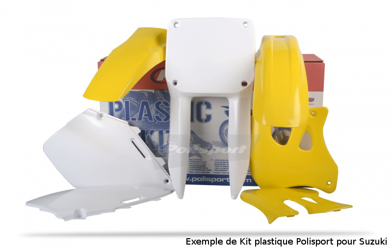 Kit Plastiques Coque Polisport SUZUKI 125 250 RM Jaune Origine Polypropylène Flexible