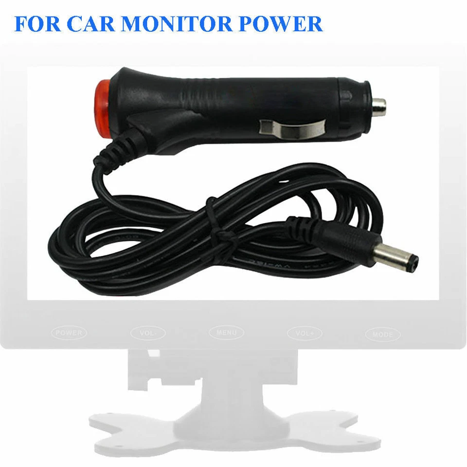 9ft Car Cigarette Lighter Male Power Supply Charger to DC 5.5x2.1mm Plug Cable - Image 2 of 4