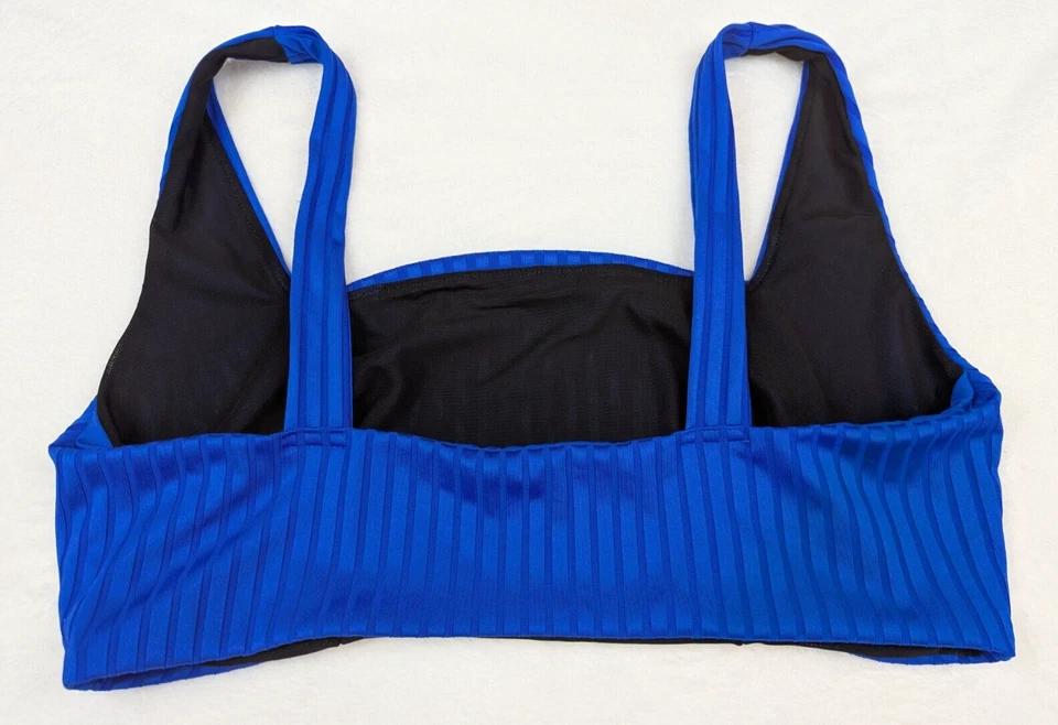 Tankini recortado azul sobre rayas azules natación 3293 diseño ASOS talla 14 Foto 2 de 3