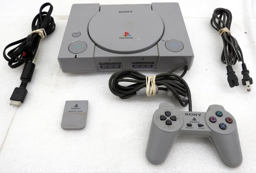 Sony PlayStation 1 PS1 Game Console SCPH-5501 w/ Controller, Cables, Memory Card