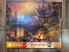 Springbok 2000 Piece Jigsaw Puzzle "Sun Kissed Cabin" 28 3/4"x36" Vibrant Artwor