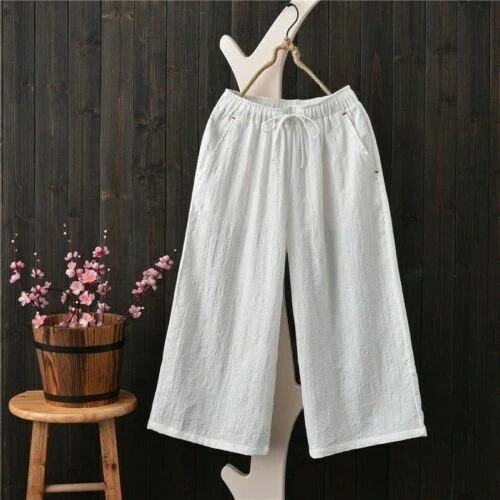 Floral Linen Pants for Women