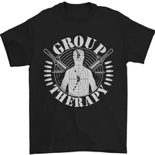 Group Therapy Shooting Hunting Rifle Funny Mens T-Shirt 100% Cotton