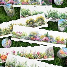 Flowers Plants PET Tape Scrapbook Journal Card Decorative Tape Stickers Crafts