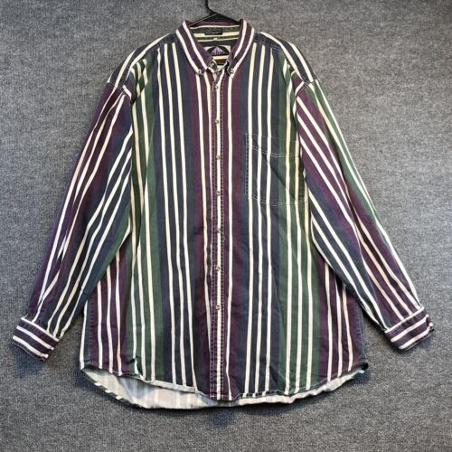 Topman Classics Shirt Men's 4XL Multicolor Denim Stripes Long Sleeve 90's - Picture 1 of 8