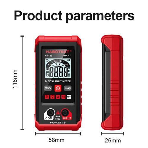 HABOTEST HT123 Digital Multimeter Smart Meter Tester Meter leads Volt AC/DC Ohm - Bild 12 von 12