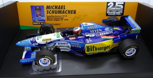 NEW MINICHAMPS MILD SEVEN BENETTON B195 M.SCHUMACHER BELGIAN GP 1995 1/18 W/C - Picture 5 of 5
