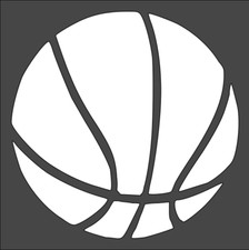 4"x4" Clear Plastic Stencil - Sports - Basketball SY119