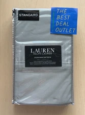 Lauren Ralph Lauren Set 2 Standard Queen Pillowcases Khaki Green Dunham Sateen