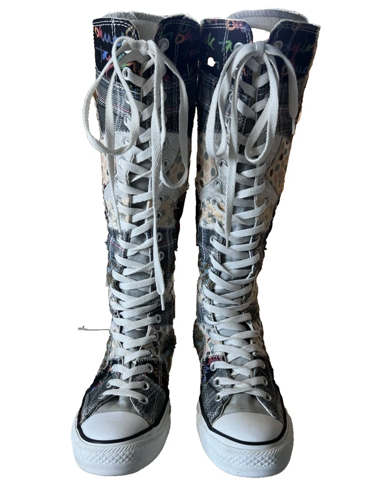 Converse Chuck Taylor Patchwork Extra Hi Shoes  110507 Womens Sz 7 Elephants - Image 2 of 4