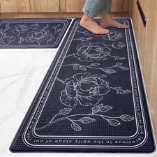 Kitchen Floor Mat Set of 2 Cushioned Anti Fatigue Kitchen Mat 17"x47" 17"x29"...