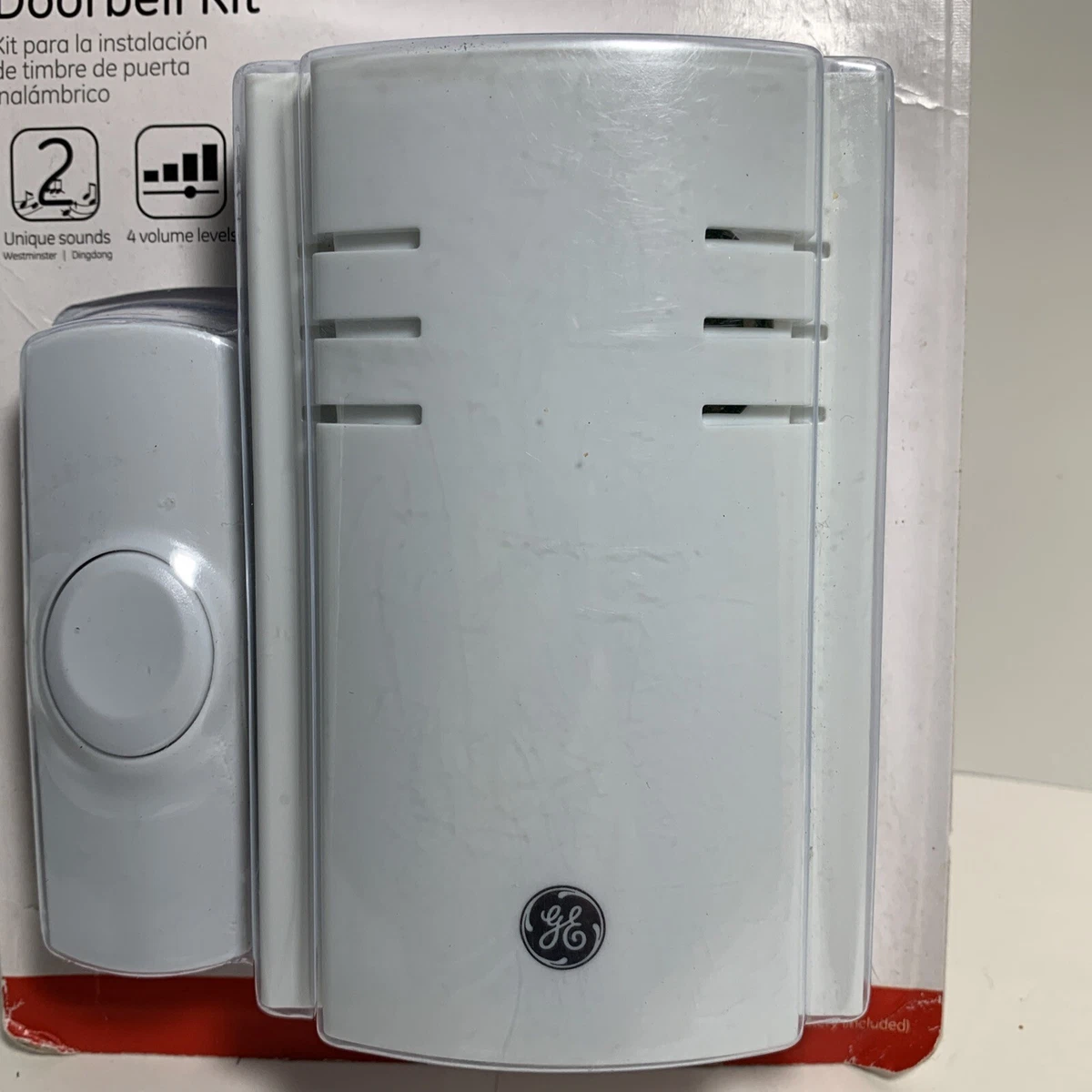 GE Battery Operated 8Chime Wireless Door Chime, Silver, 45 OFF