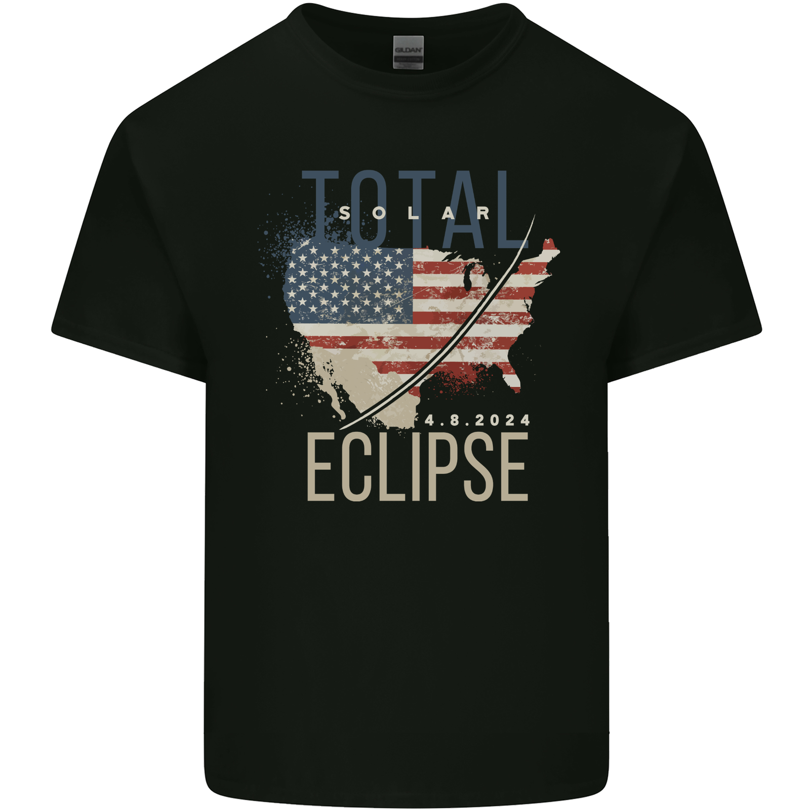 USA Total Solar Eclipse Mens Cotton T-Shirt Tee Top